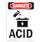 Signmission Safety Sign, OSHA Danger, 5" Height, Acid, Portrait OS-DS-D-35-V-1017 - alternate 1